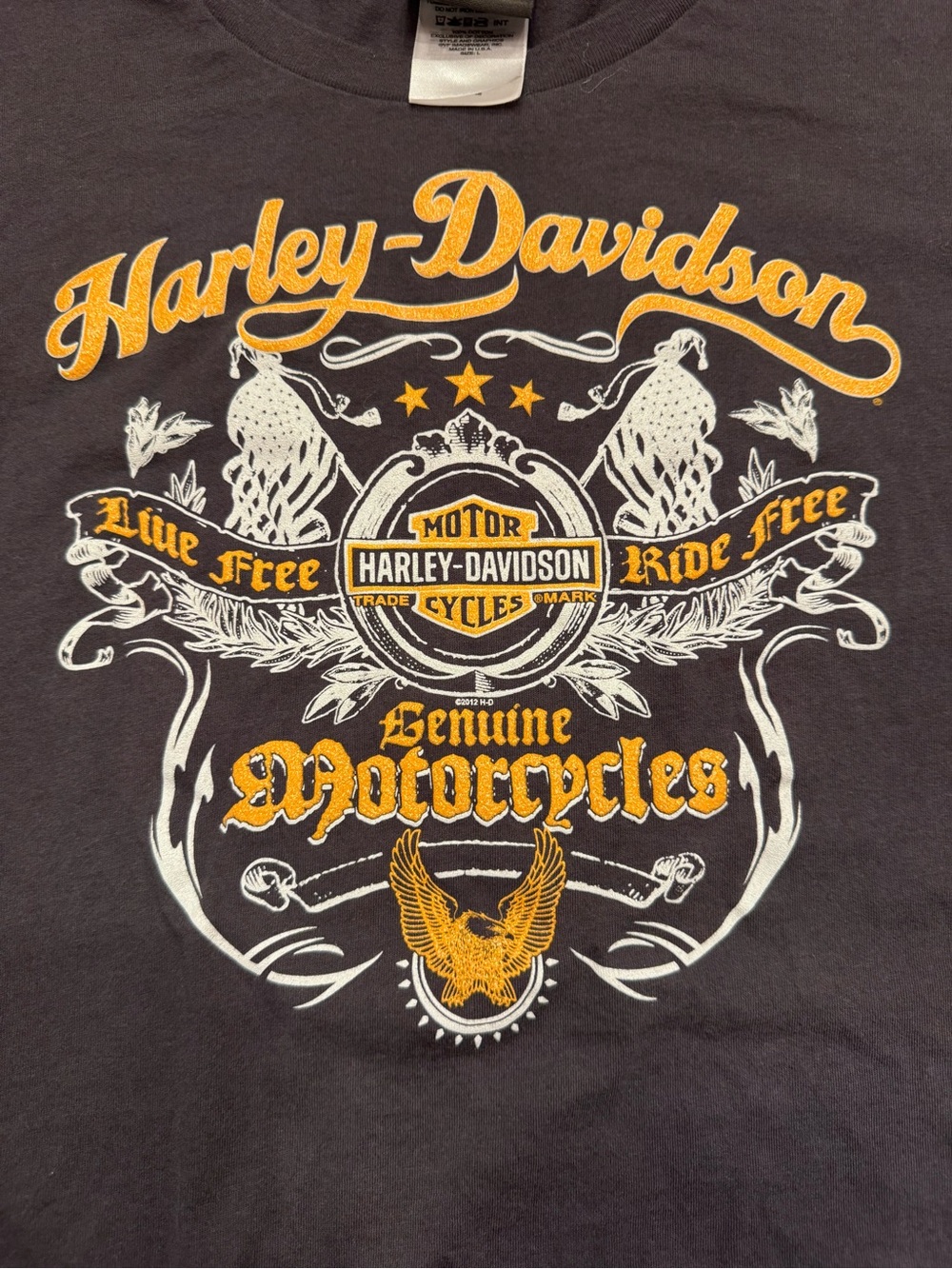 Harley-Davidson Women's Live Free Ride Free Long Sleeve Black Tee